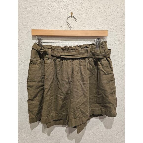 Micheal kors dark green linen shorts sz medium - Picture 1 of 3